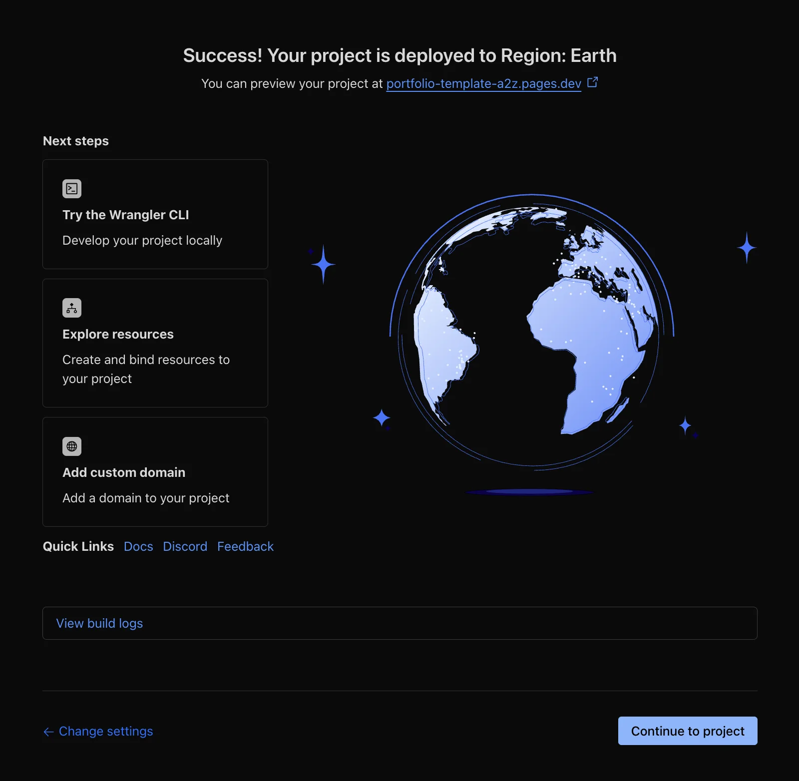 Successful Cloudflare Pages deployment