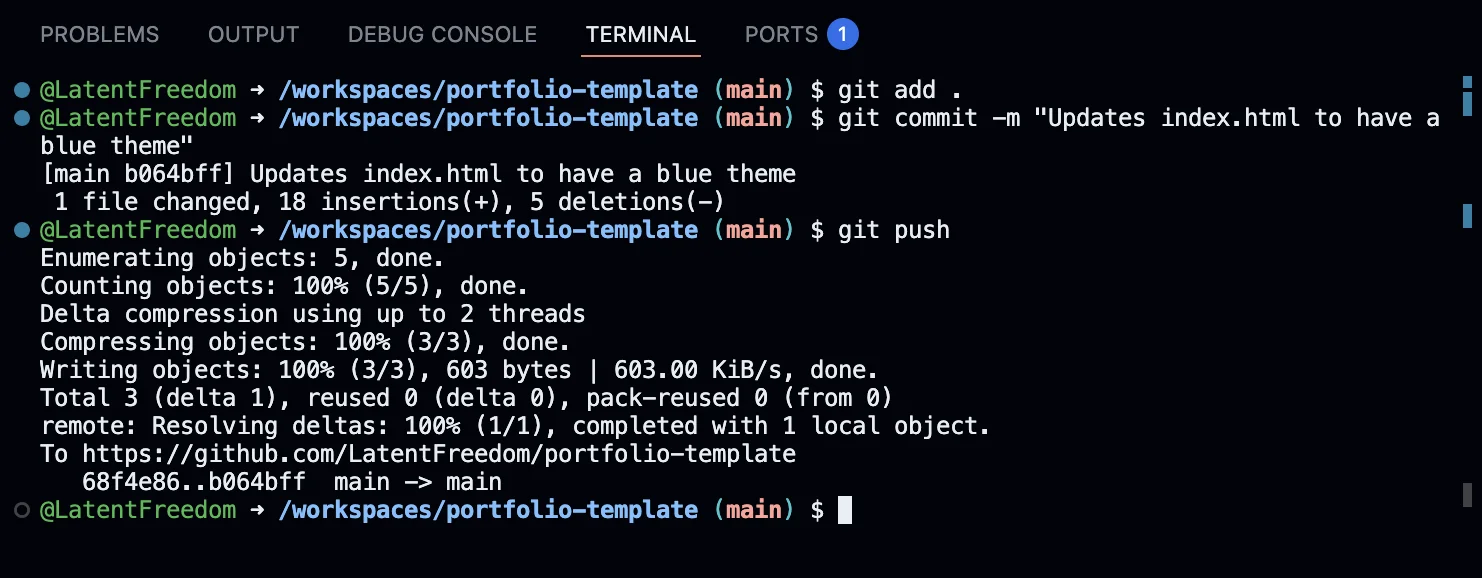 GitHub commit and push process